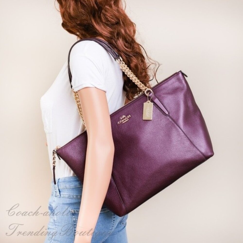 Like New Coach Ava Genuine Leather Handbag Tote Purse - Picture 4 of 12